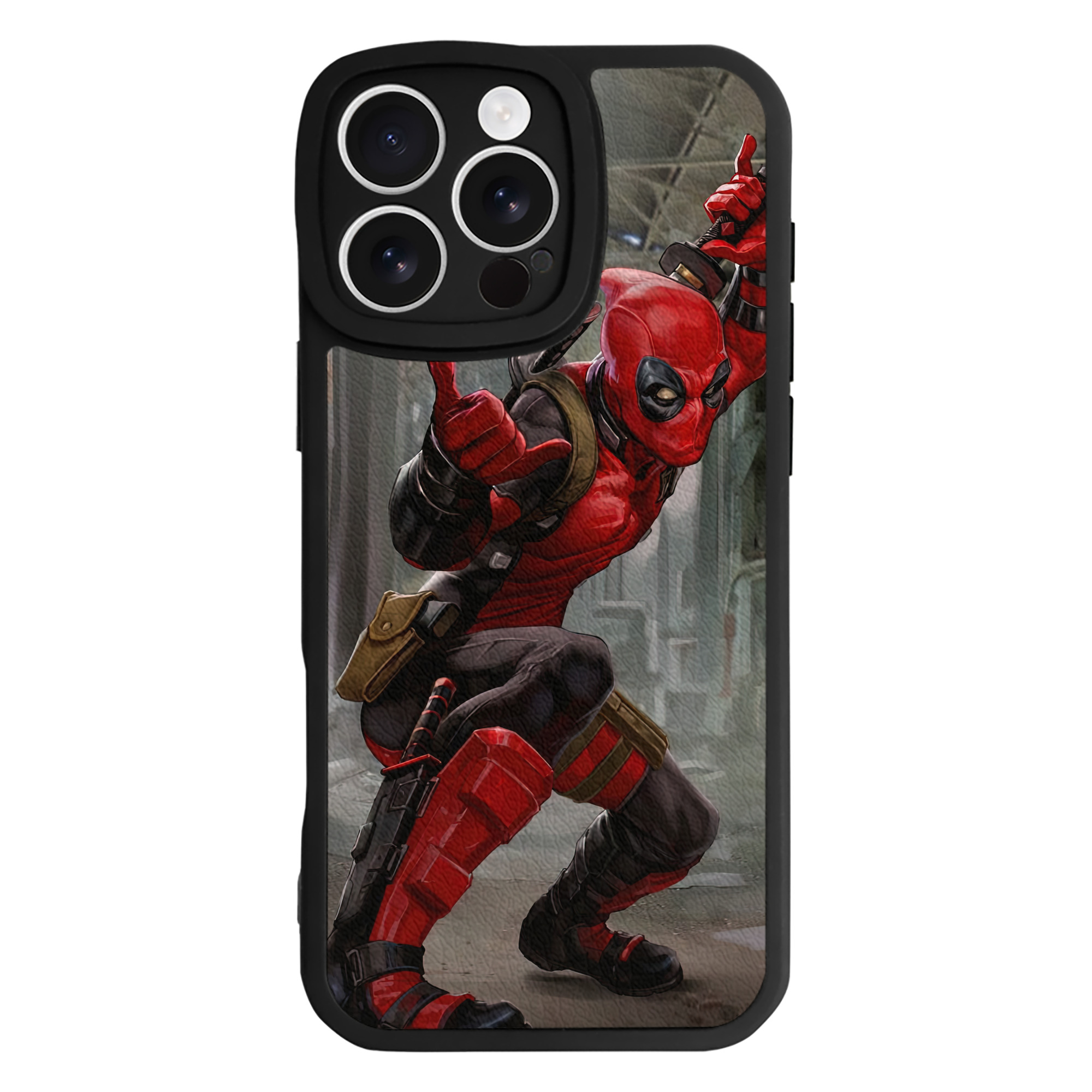 （画像用） Deadpool デッドプール 【iPhone 16シリーズ対応】シリコンスマホケース（レザー調） 材質：シリコン